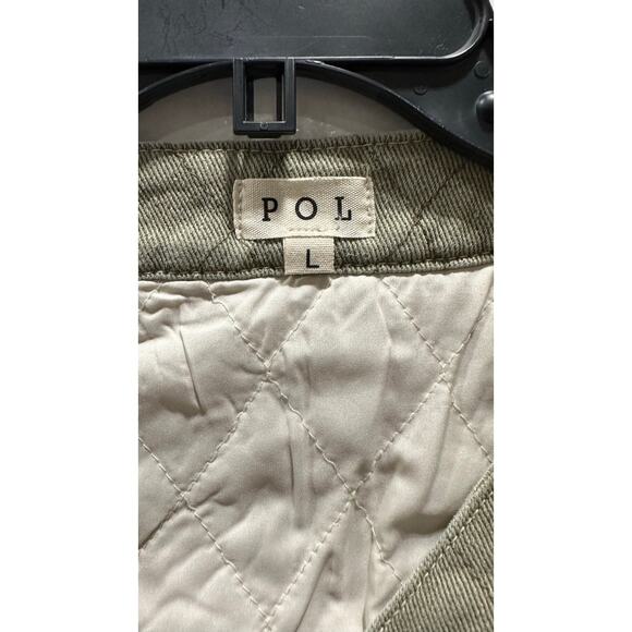 POL Women’s Quilted Colorblock Jacket in Olive Brick Multi - Picture 7 of 7